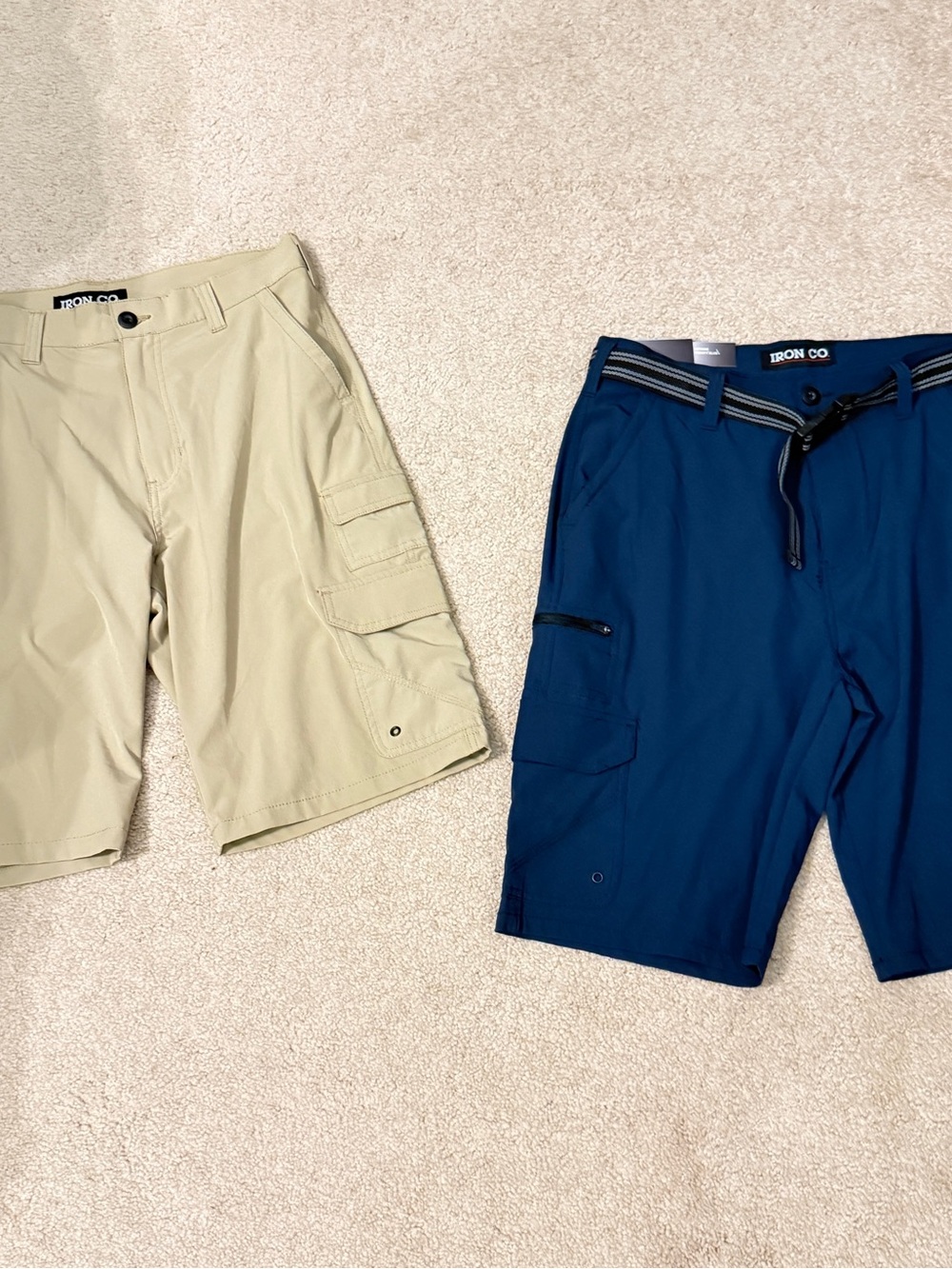 Iron Co Men's Hybrid Shorts in Navy and Khaki